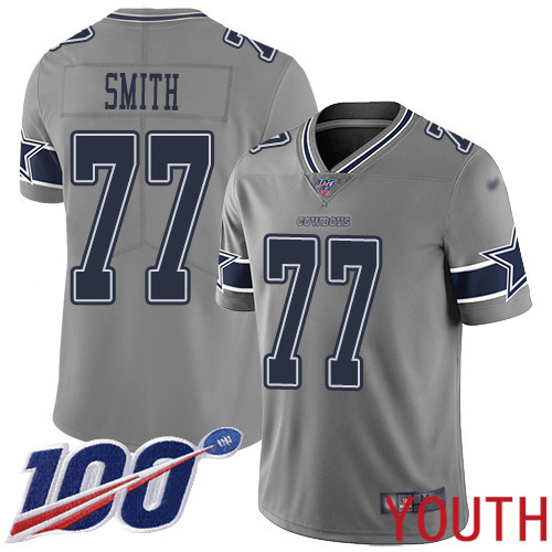 Youth Dallas Cowboys Limited Gray Tyron Smith 77 100th Season Inverted Legend NFL Jersey